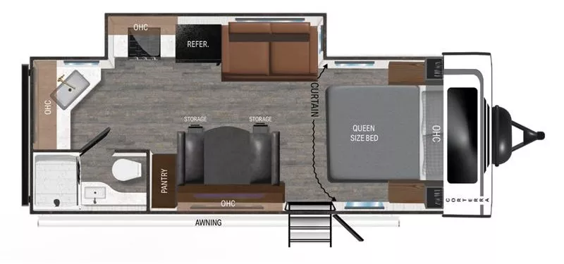 26' 2024 Heartland Corterra 22.1ML w/Slide Floorplan