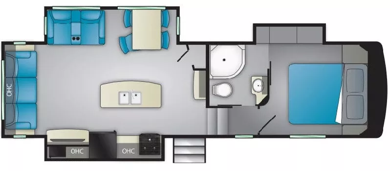 31' 2019 Heartland Pioneer M-290 w/3 Slides Floorplan