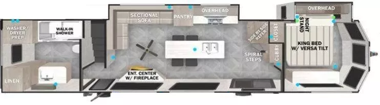 45' 2024 Forest River Wildwood Grand Lodge 42VIEW w/2 Slides Floorplan