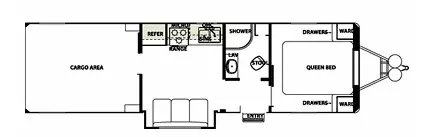 36' 2013 Forest River Work And Play 30WRS w/Slide - Toy Hauler Floorplan