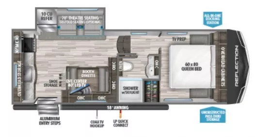 26' 2023 Grand Design Reflection 150 226RK w/Slide Floorplan