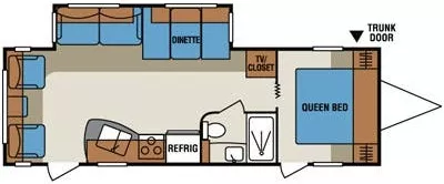 30' 2015 K-Z Spree Connect 280RLS w/Slide Floorplan