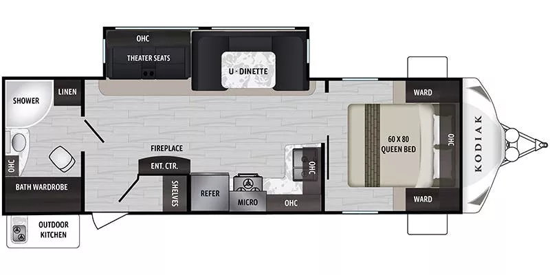 31' 2019 Dutchmen Kodiak Ultra Lite 261RBSL w/Slide Floorplan