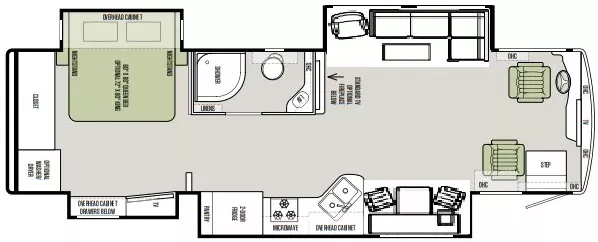 35' 2017 Tiffin Allegro Red 33AA 360hp Cummins w/4 Slides Floorplan