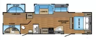 36' 2017 Jayco Jay Flight 32BHDS w/2 Slides - Bunk House Floorplan