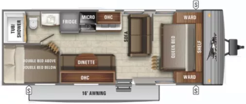 29' 2021 Jayco Jay Flight 264BH Floorplan