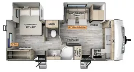 25' 2024 Forest River Rockwood Mini Lite 2516S w/2 Slides Floorplan