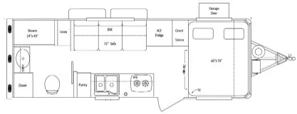 20' 2021 Sundowner Trailblazer 2069 Floorplan