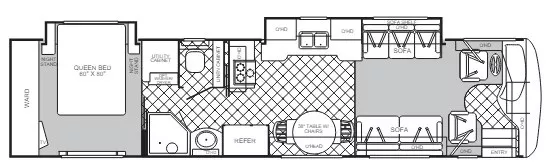 40' 2004 Fleetwood Revolution 40C 350hp Cummins w/2 Slides Floorplan