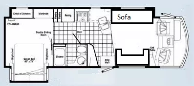 32' 2008 Winnebago Voyage 32H w/2 Slides Floorplan