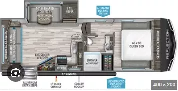 29' 2020 Grand Design Reflection 230RL w/Slide Floorplan