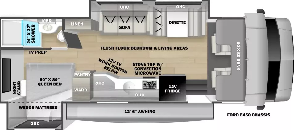29' 2020 Forest River Forester 2551DS w/2 Slides Floorplan
