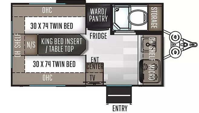 15' 2020 Forest River Flagstaff E-Pro E15TB Floorplan