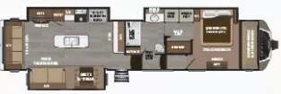 40' 2018 Keystone Montana Legacy 3811MS w/3 Slides Floorplan