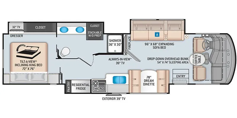 38' 2017 Thor Challenger M-37YT w/3 Slides - Bunk House Floorplan