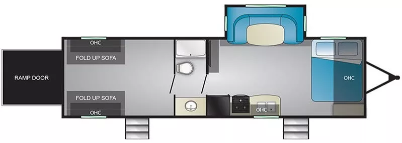 33' 2019 Heartland Pioneer RG28 w/Slide - Toy Hauler Floorplan