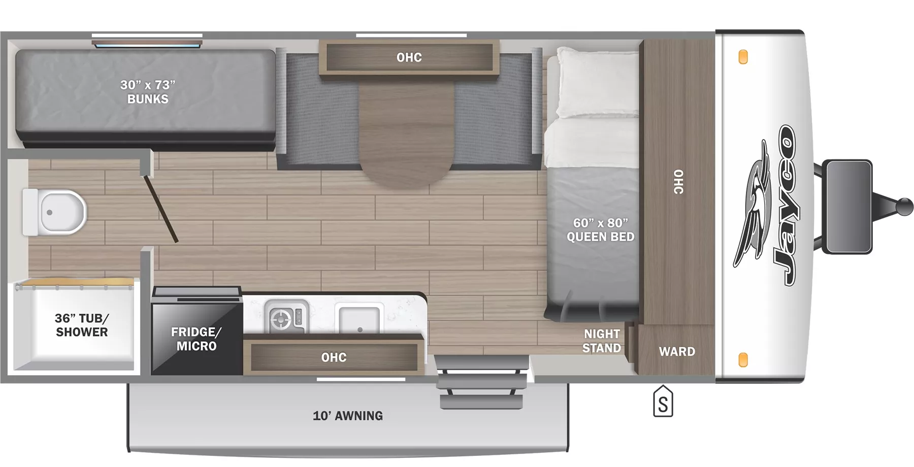 21' 2025 Jayco Jay Feather Air Sl 17BHSL - Bunk House Floorplan