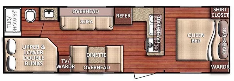 29' 2018 Gulf Stream Kingsport 275FBG - Bunk House Floorplan