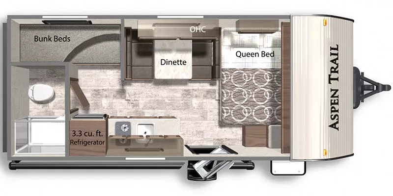 21' 2021 Dutchmen Aspen Trail Le 17BH - Bunk House Floorplan