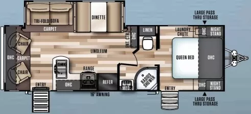 31' 2019 Forest River Salem Hemisphere Lite 26RLHL w/Slide Floorplan