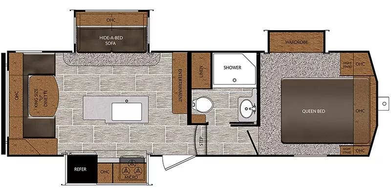 29' 2020 Forest River Crusader Lite 25RD w/3 Slides Floorplan