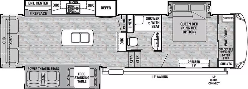 36' 2019 Forest River Cedar Creek Silverback 31IK w/3 Slides Floorplan