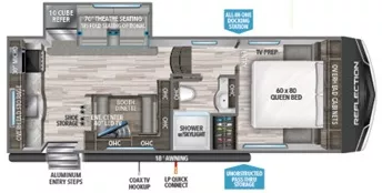 26' 2022 Grand Design Reflection 226RK w/Slide Floorplan