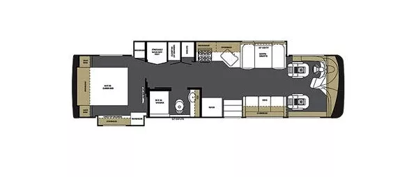 36' 2015 Forest River Legacy 340KP 300hp Cummins w/2 Slides Floorplan