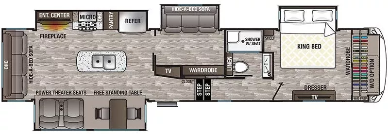 42' 2020 Forest River Cedar Creek Silverback 37MBH w/4 Slides Floorplan