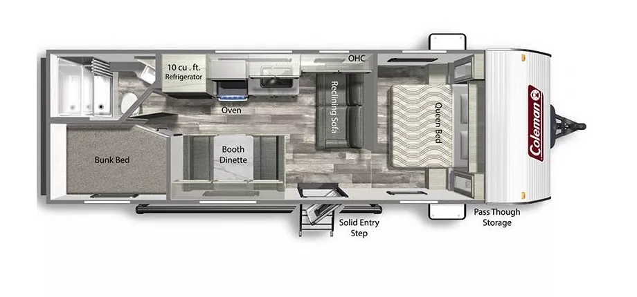 29' 2023 Dutchmen Coleman 274BH - Bunk House Floorplan