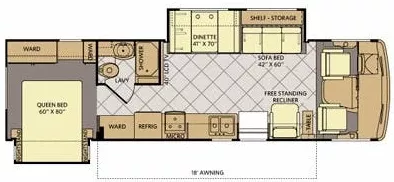 32' 2014 Fleetwood Storm 32V w/2 Slides Floorplan