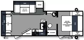 30' 2019 Forest River Surveyor Luxury 271 w/Slide Floorplan