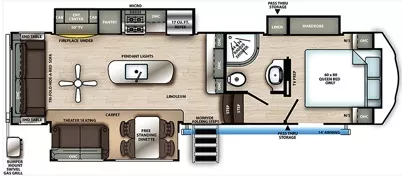 33' 2021 Forest River Sierra 2990TRIK w/3 Slides Floorplan