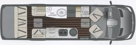 24' 2015 Airstream Interstate 3500 EXT GT Floorplan