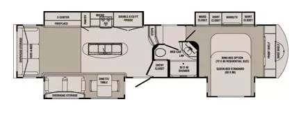 40' 2014 Crossroads Rushmoore WASHINGTON w/4 Slides & Generator Floorplan