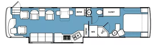 40' 2001 Monaco Dynasty KING 350hp Cummins w/Slide Floorplan