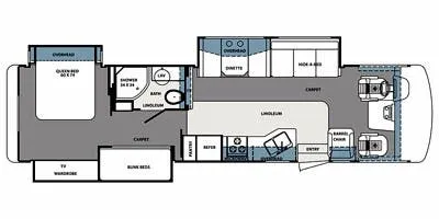 36' 2013 Forest River Georgetown Xl 350TS w/3 Slides - Bunk House Floorplan