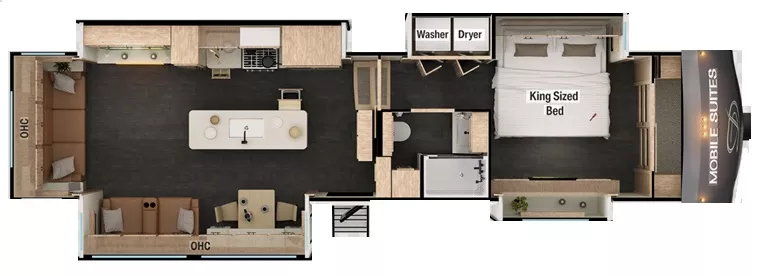 39' 2018 Drv Mobile Suite 38RSB3 w/4 Slides Floorplan