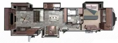 42' 2017 Highland RV Open Range 3x 375RDS w/5 Slides Floorplan
