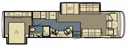 37' 2007 Newmar Kountry Star 3761 w/2 Slides Floorplan