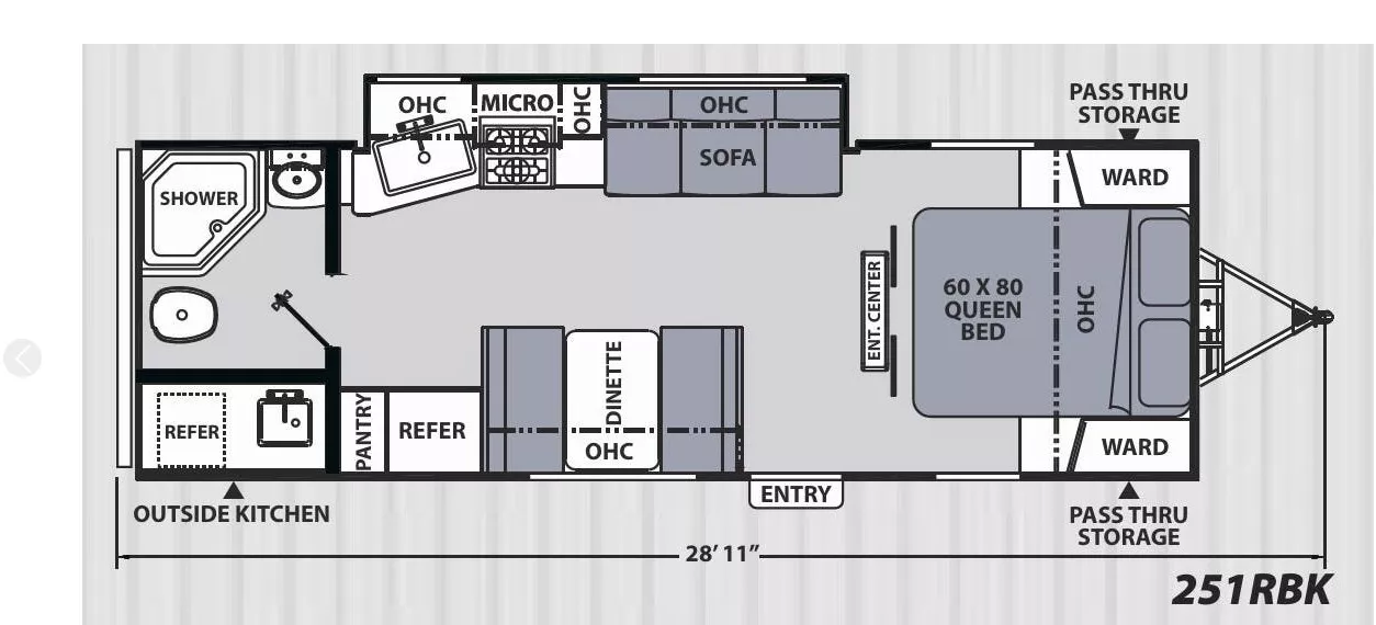28' 2018 Coachmen Apex 251RBK w/Slide Floorplan