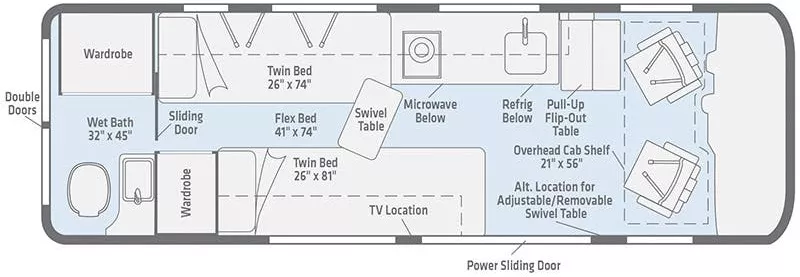 25' 2020 Winnebago Boldt 70KL Floorplan