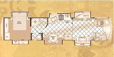 41' 2009 Damon Tuscany M-4056 360hp Cummins w/6 Slides Floorplan