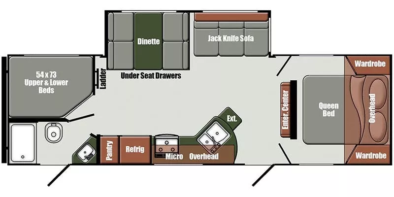 31' 2021 Gulf Stream Streamlite Le 28BBS w/Slide - Bunk House Floorplan