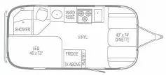 19' 2006 Airstream Safari BAMBI 19C Floorplan