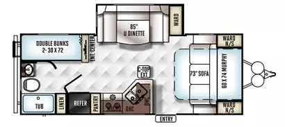 25' 2016 Forest River Rockwood Mini Lite 2504S w/Slide - Bunk House Floorplan