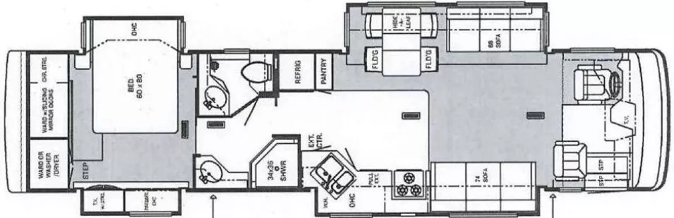 39' 2005 Newmar Kountry Star 3910 330hp Cummins w/4 Slides Floorplan