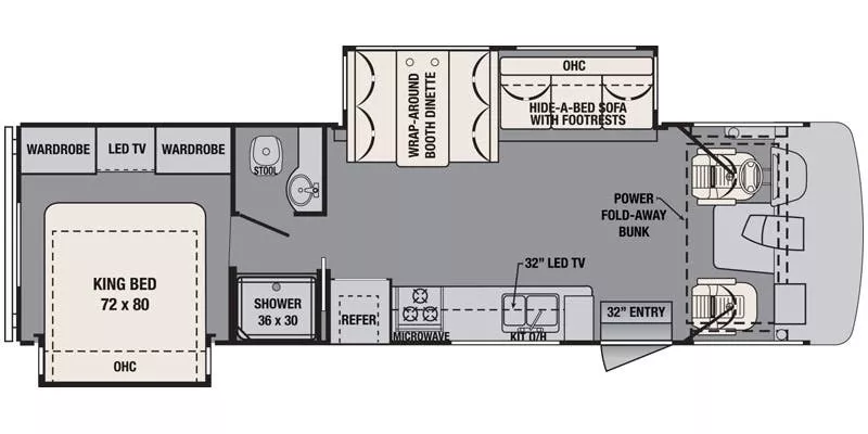 32' 2015 Forest River Fr3 30DS w/2 Slides - Bunk House Floorplan