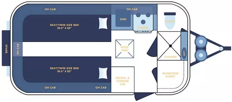 17' 2018 Casita Independence Deluxe 17 Floorplan