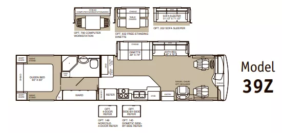 40' 2002 Fleetwood Bounder 39Z N/A w/Slide Floorplan